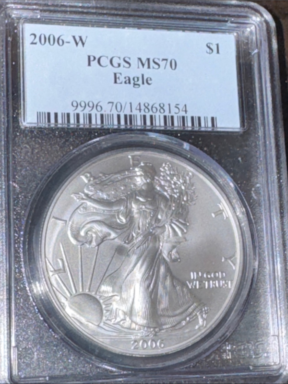 2006 Silver Eagle MS70 Coin - Graded and Certified by PCGS!